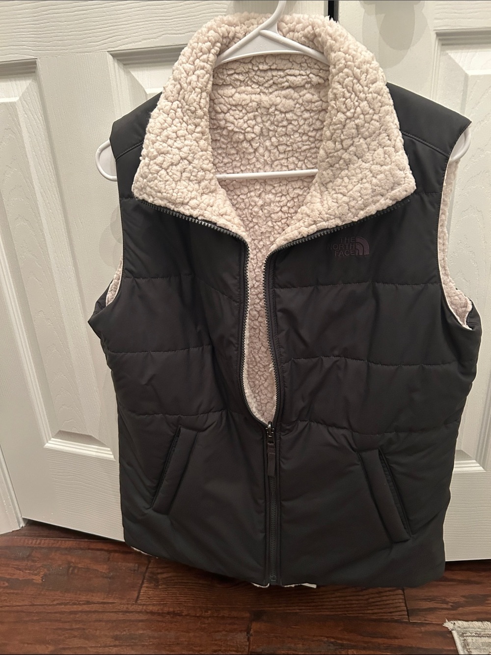 The North Face Cream Sherpa Reversible Fleece Jacket